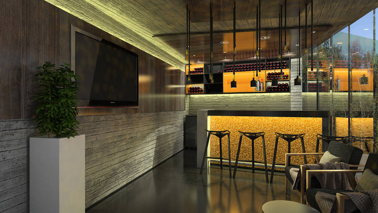 Area del Bar Proyectos C&H C.A Balcones y terrazas de estilo moderno Bar,remodelacion,exterior,moderno,minimalista