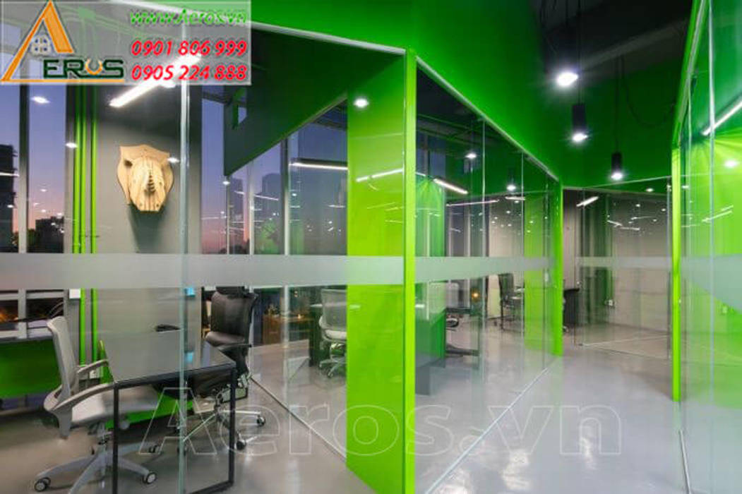 Thiet ke noi that van phong Contactor - Tan Binh, xuongmocso1 xuongmocso1 Commercial spaces Offices & stores