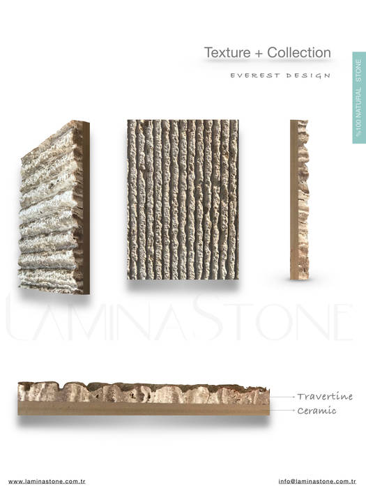 ​LAMINA STONE ® TEXTURES+COLLECTION, Lamına Stone Lamına Stone Paredes y pisos de estilo rústico Caliza