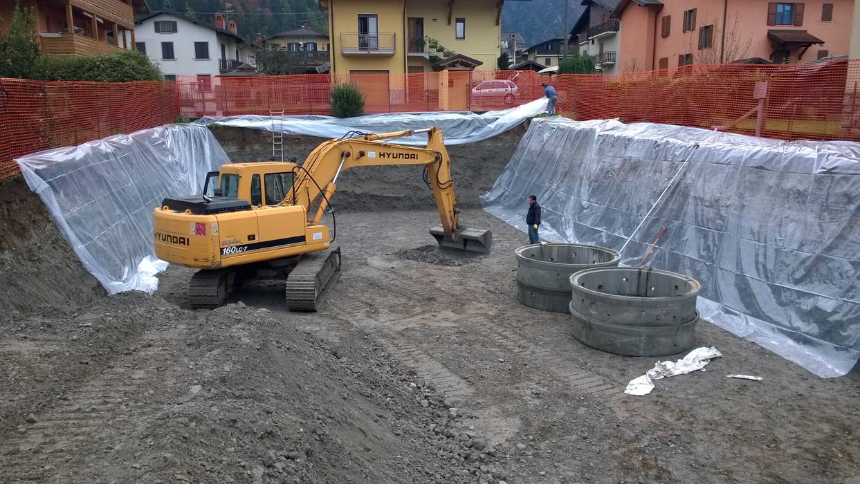 Casa in legno - provincia di Bergamo, BENDOTTI ZAMBONI Tecnici Associati BENDOTTI ZAMBONI Tecnici Associati Гараж в стиле модерн