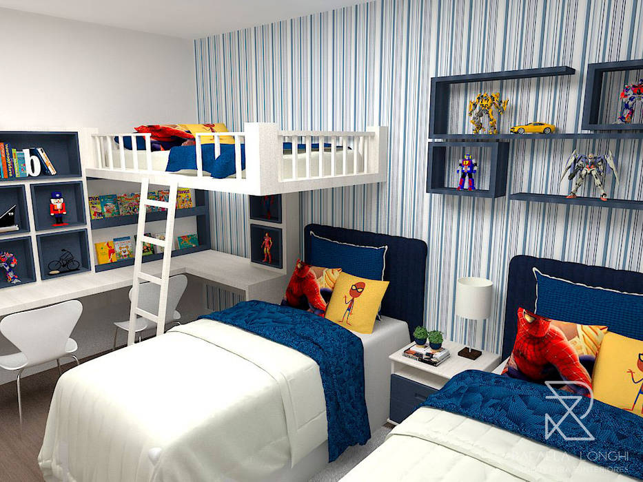 Projeto de Interiores N&T, Rafaela Longhi Arquitetura e Interiores Rafaela Longhi Arquitetura e Interiores Boys Bedroom MDF