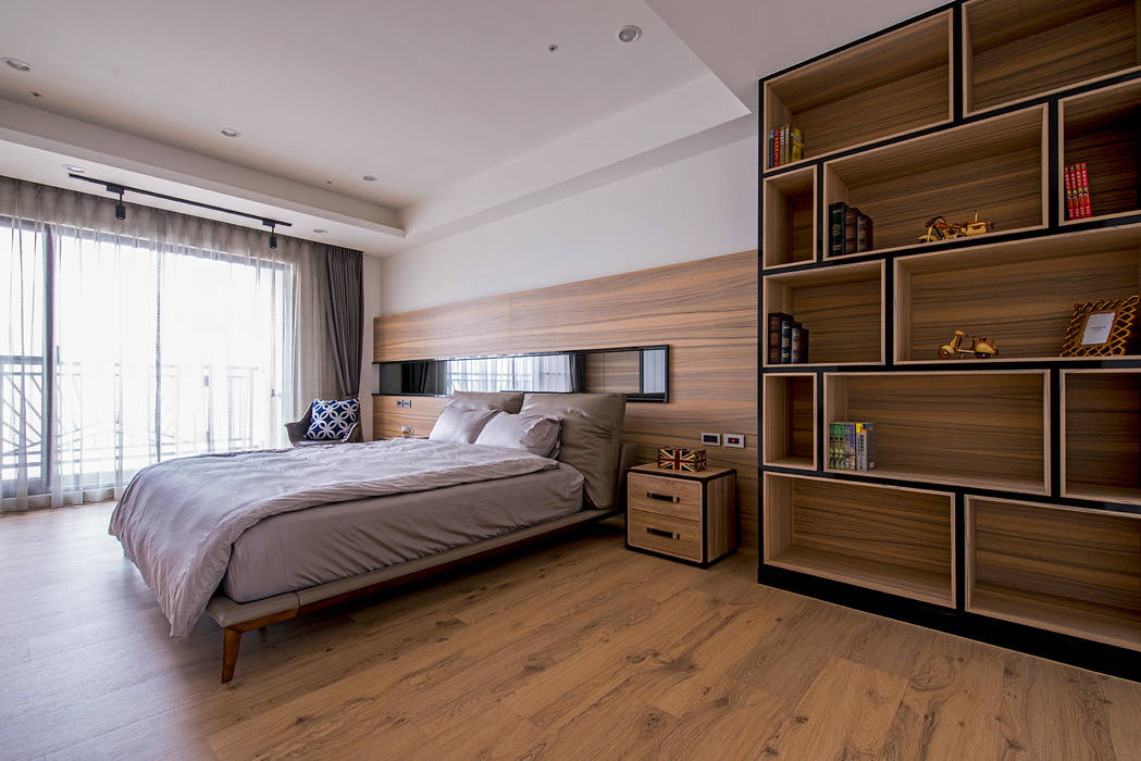 美學工業-霞公舘 富亞室內裝修設計工程有限公司 Small bedroom Wood Wood effect