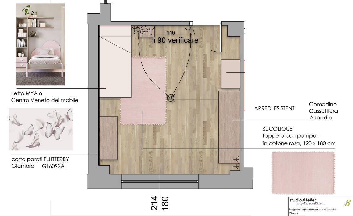 Progettazione d'interni Appartamento a Varese, Silvana Barbato Silvana Barbato Small bedroom