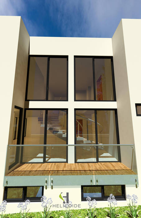 Casa en Zapopan, Helicoide Estudio de Arquitectura Helicoide Estudio de Arquitectura Balcón