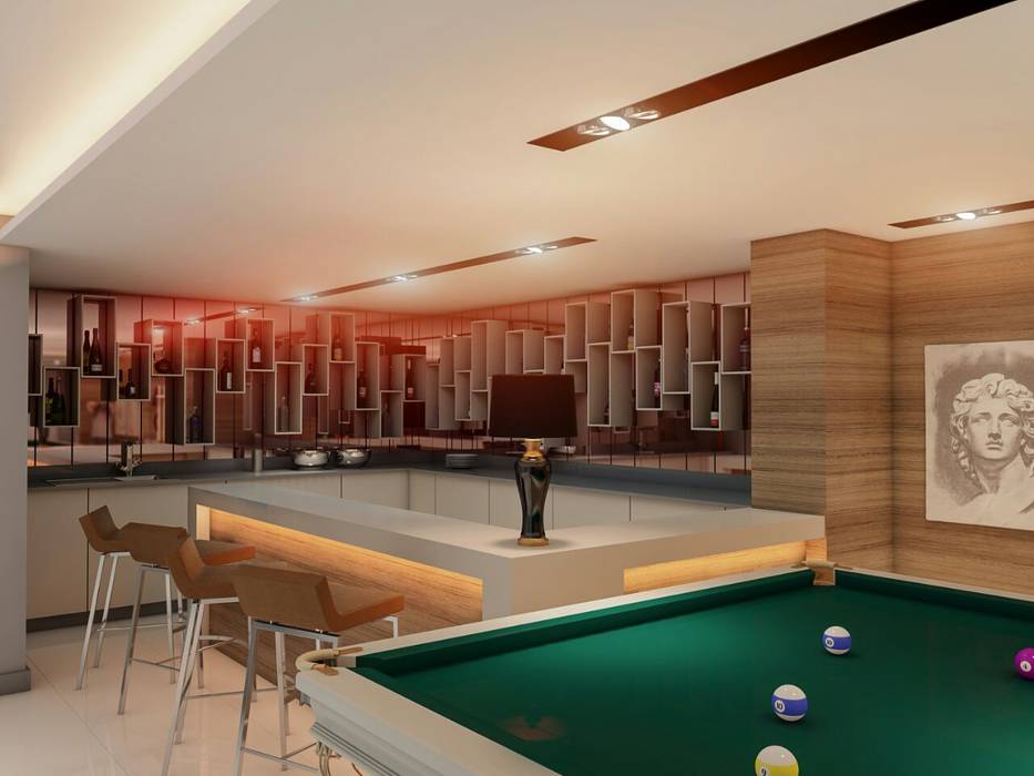 Bar köşesi modern oturma odası ante mi̇marlik modern homify
