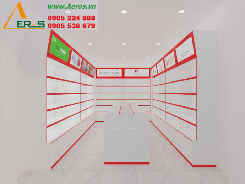 Thiet ke shop my pham anh An Quan 1, xuongmocso1 xuongmocso1 Commercial spaces Offices & stores