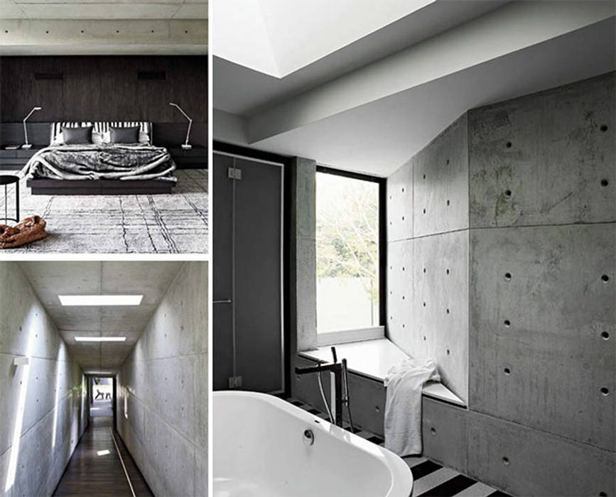 Articulated concrete house, PWM Architects PWM Architects Modern Bathroom