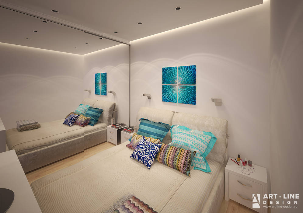 Квартира-студия в скандинавском стиле, Art-line Design Art-line Design Small bedroom