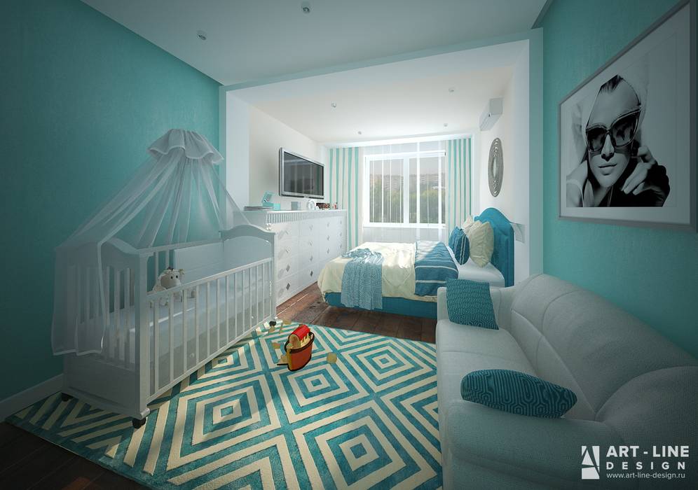 Двухкомнатная квартира в современном стиле, Art-line Design Art-line Design Scandinavian style bedroom