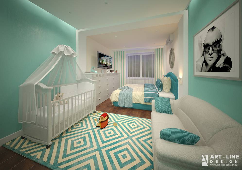 Двухкомнатная квартира в современном стиле, Art-line Design Art-line Design Scandinavian style bedroom