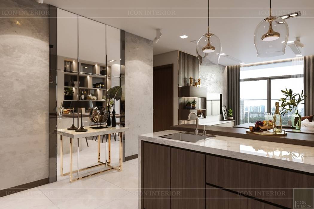 THIẾT KẾ HIỆN ĐẠI TRONG CĂN HỘ VINHOMES CENTRAL PARK, ICON INTERIOR ICON INTERIOR Nhà bếp phong cách hiện đại