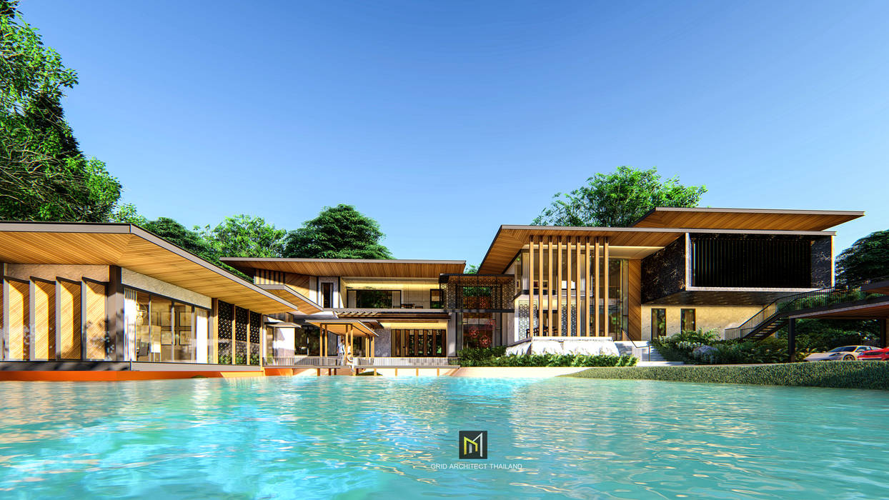 Modern Tropical , GRID ARCHITECT THAILAND GRID ARCHITECT THAILAND Detached home