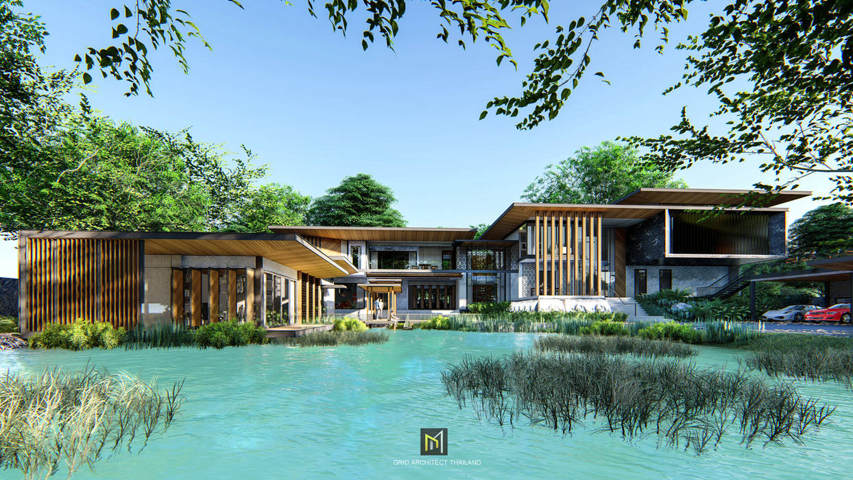 Modern Tropical , GRID ARCHITECT THAILAND GRID ARCHITECT THAILAND บ้านเดี่ยว