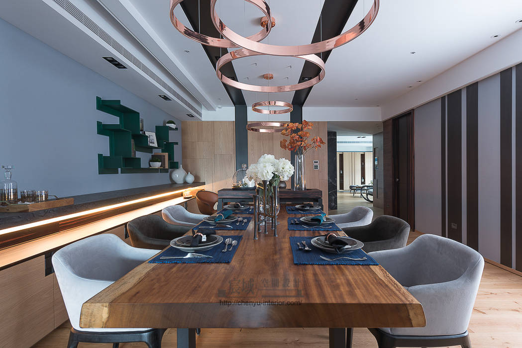 居家空間的光影變化, 宸域空間設計有限公司 宸域空間設計有限公司 Modern dining room