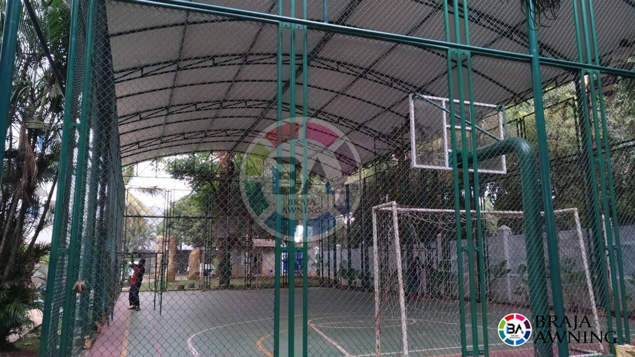 Tenda Membrane Lapangan Futsal Jakarta Braja Awning & Canopy Roof terrace Rubber