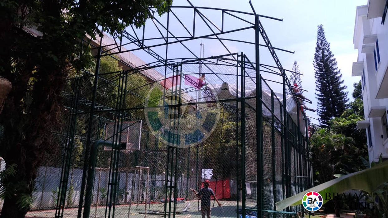 Tenda Membrane Lapangan Futsal Jakarta Braja Awning & Canopy Teras atap Karet tenda membrane,canopy membrane