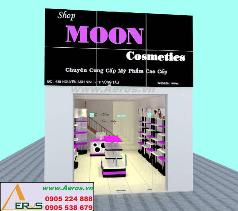 Thiet ke shop my pham Moon - Vung tau, xuongmocso1 xuongmocso1 Commercial spaces Offices & stores