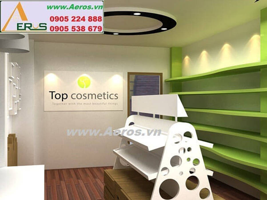 Thiet ke thi cong shop my pham Top Cosmetic - Quan 4, xuongmocso1 xuongmocso1 Commercial spaces Offices & stores