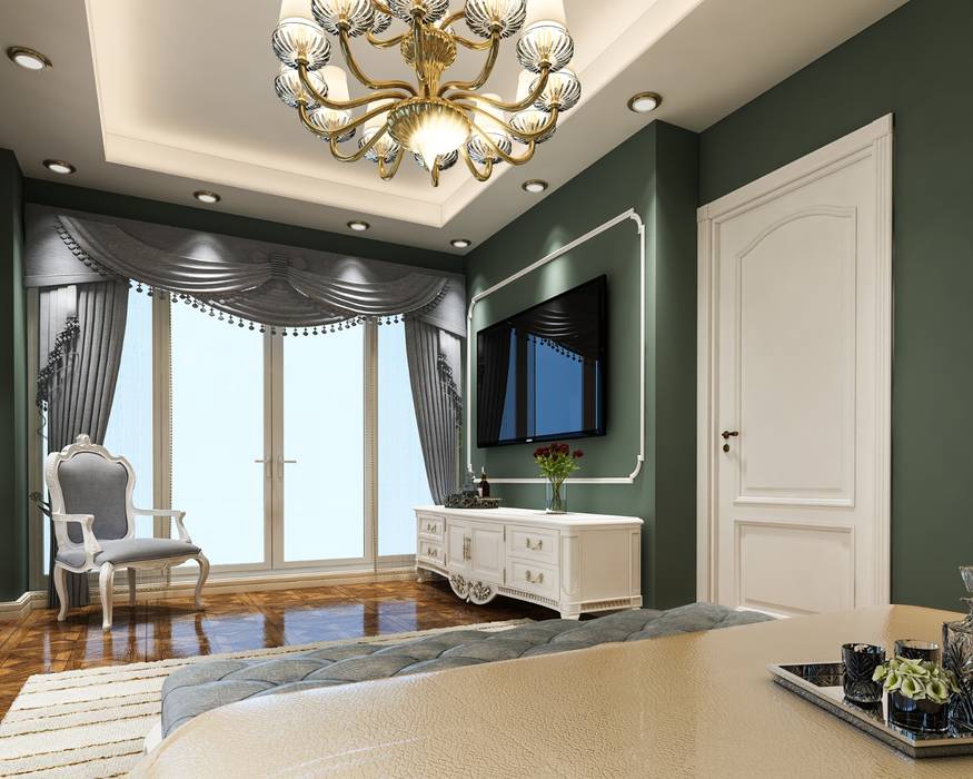 Şerefhan villa iç mekan tasarımı, KADIGİL MİMARLIK KADIGİL MİMARLIK Modern Yatak Odası