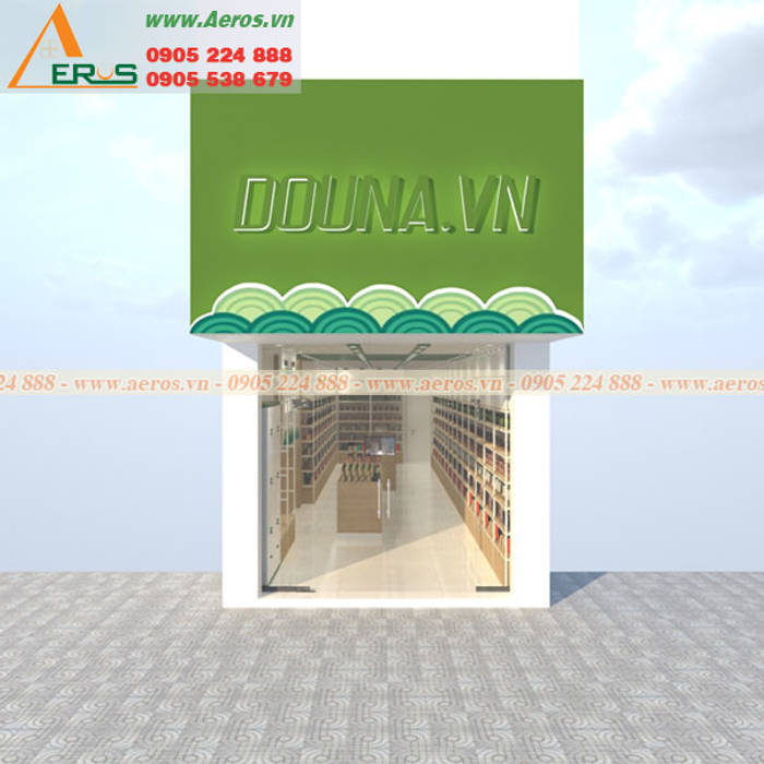 Thiet ke shop my pham Dounavn - Quan 5, xuongmocso1 xuongmocso1 Commercial spaces Văn phòng & cửa hàng