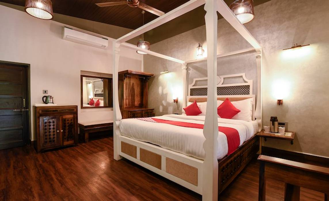 Hotel Agroha , RAVI - NUPUR ARCHITECTS RAVI - NUPUR ARCHITECTS مساحات تجارية خشب Wood effect فنادق