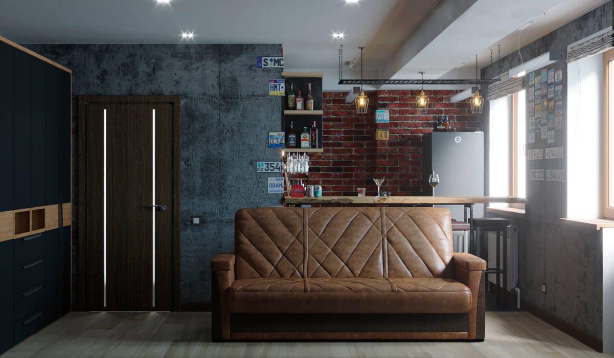 Дизайн-проект квартиры 153м2 в стиле лофт, ТОО "ПРОФИТ" ТОО 'ПРОФИТ' Muebles de cocinas
