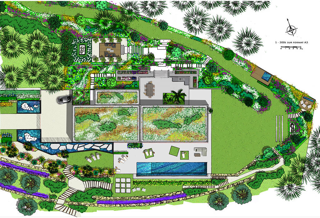 Plan Du Projet D Amenagement Du Jardin Et Des Espaces Exterieurs Jardin Moderne Par Atelier Naudier Moderne Homify