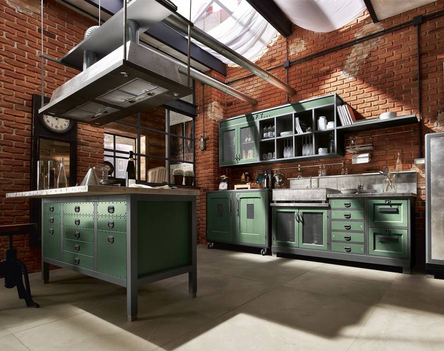 Cocinas, Marchi Cucine - Dialma Brown MX Marchi Cucine - Dialma Brown MX Industrial style kitchen Solid Wood Multicolored