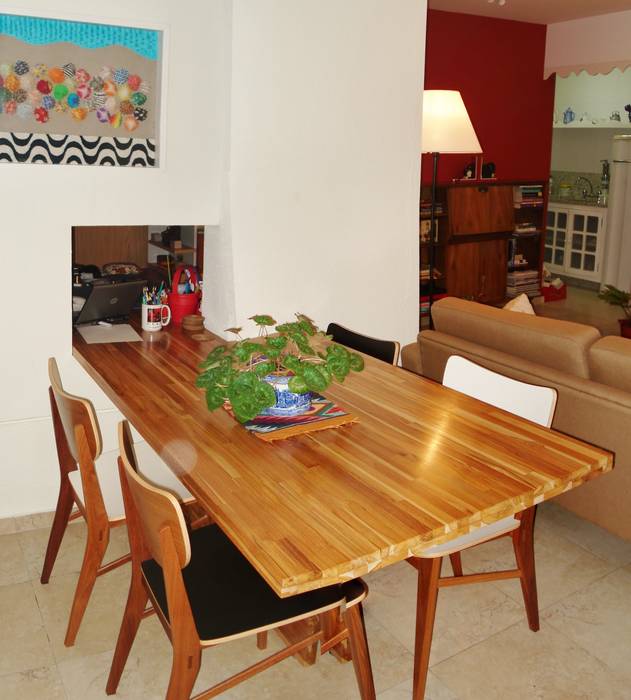 Reforma de apartamento, Espaçoarq Arquitetura Ltda Espaçoarq Arquitetura Ltda Modern dining room Solid Wood Multicolored Tables