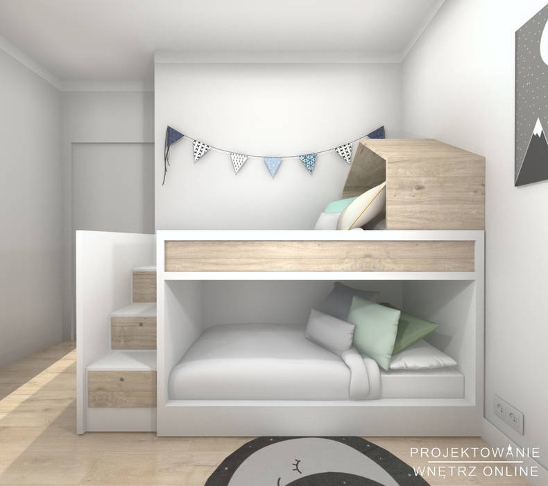 Pokój dziecięcy, Projektowanie Wnętrz Online Projektowanie Wnętrz Online Boys Bedroom
