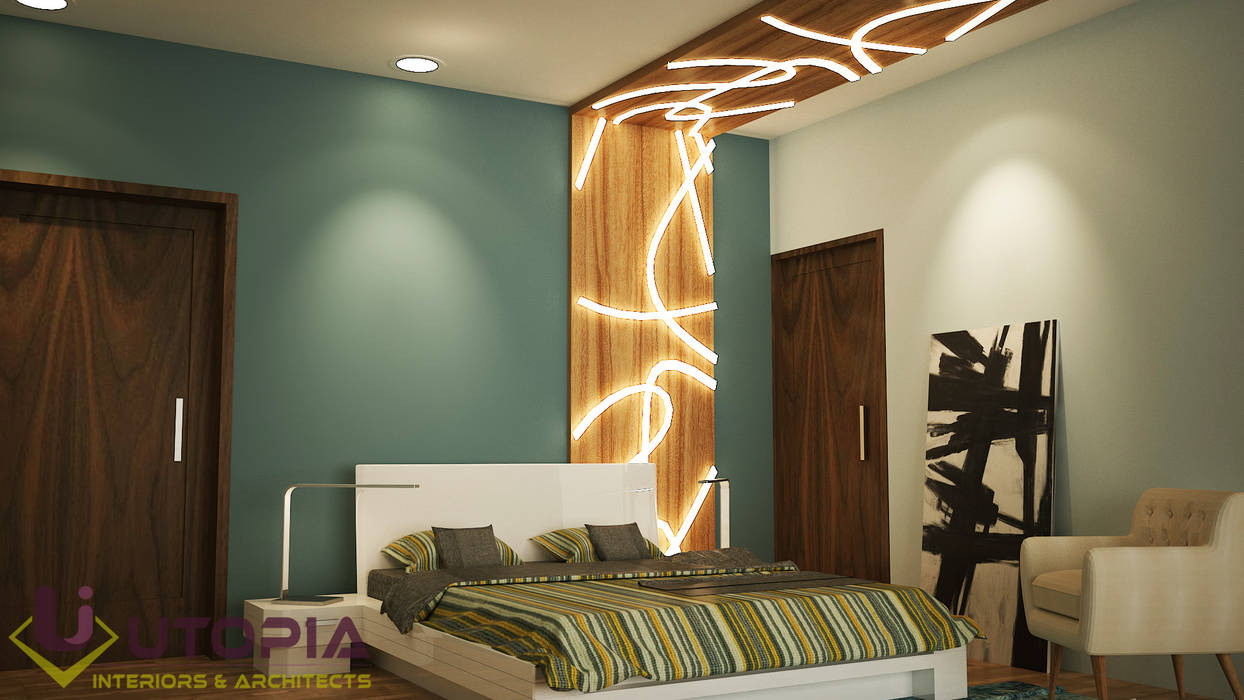 Interior design for MR.Sanjay, Utopia Interiors & Architect Utopia Interiors & Architect Dormitorios de estilo asiático