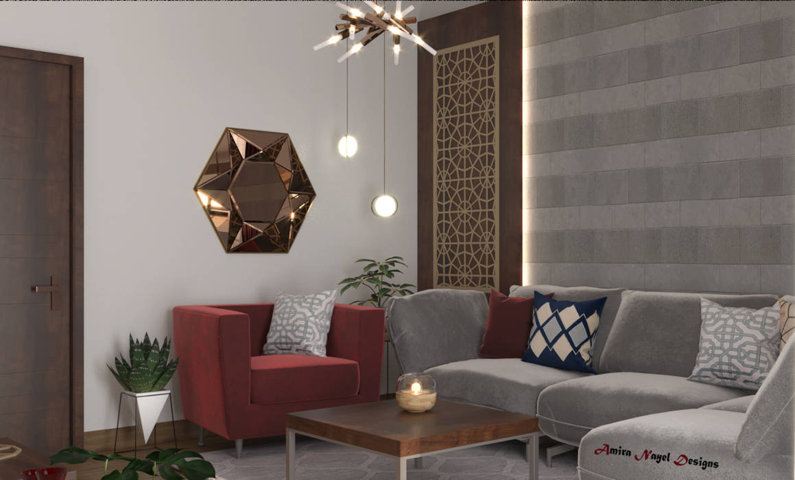 تصميم غرفة معيشة من amiranayeldesigns حداثي homify