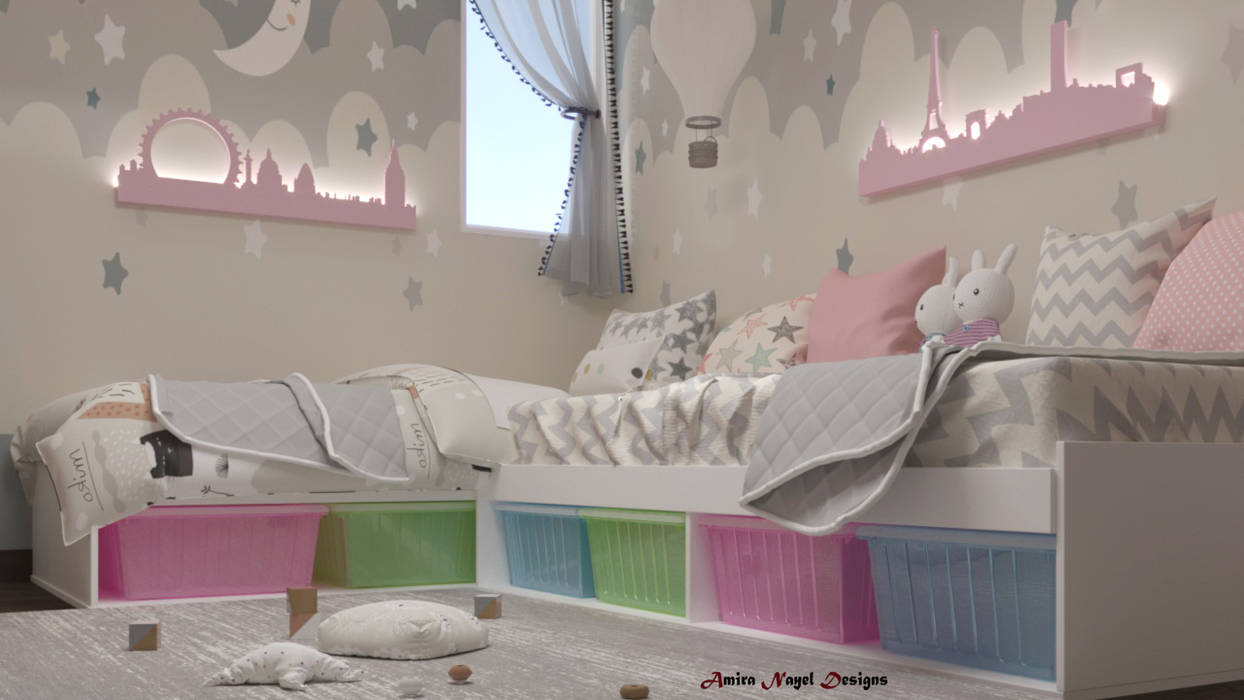 تصميم غرفة نوم , AmiraNayelDesigns AmiraNayelDesigns Girls Bedroom