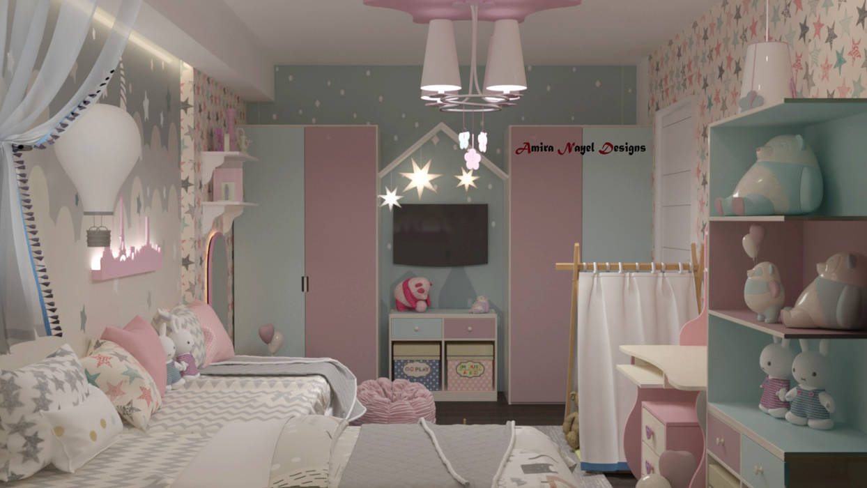 تصميم غرفة نوم , AmiraNayelDesigns AmiraNayelDesigns Girls Bedroom