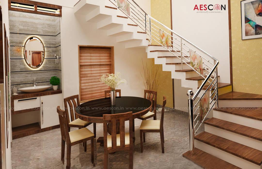 Builders in Chengannur , Aescon Builders and Architects Aescon Builders and Architects Case in stile asiatico