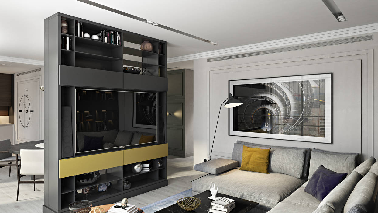 Honor-roll apartment, V.Concept studio V.Concept studio Modern Living Room White