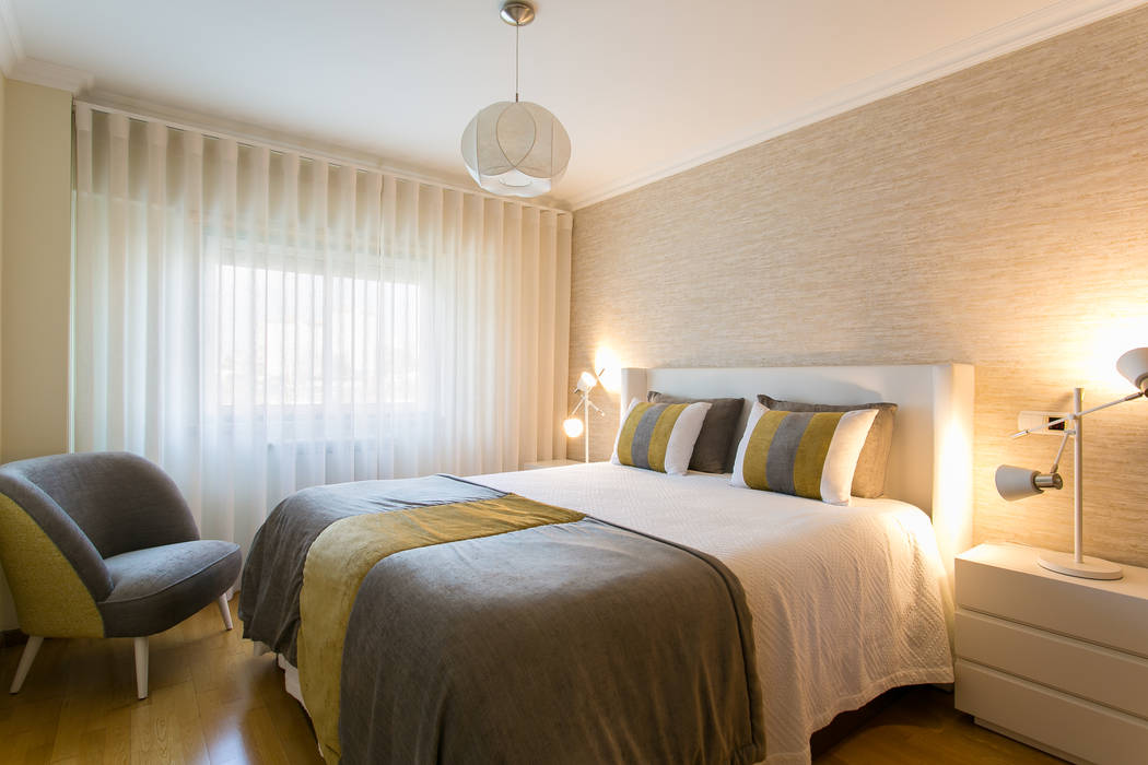 Apartamento c/ 1 quarto - Lisboa, Traço Magenta - Design de Interiores Traço Magenta - Design de Interiores Master bedroom