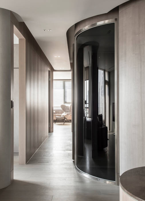 corridor 湜湜空間設計 現代風玄關、走廊與階梯