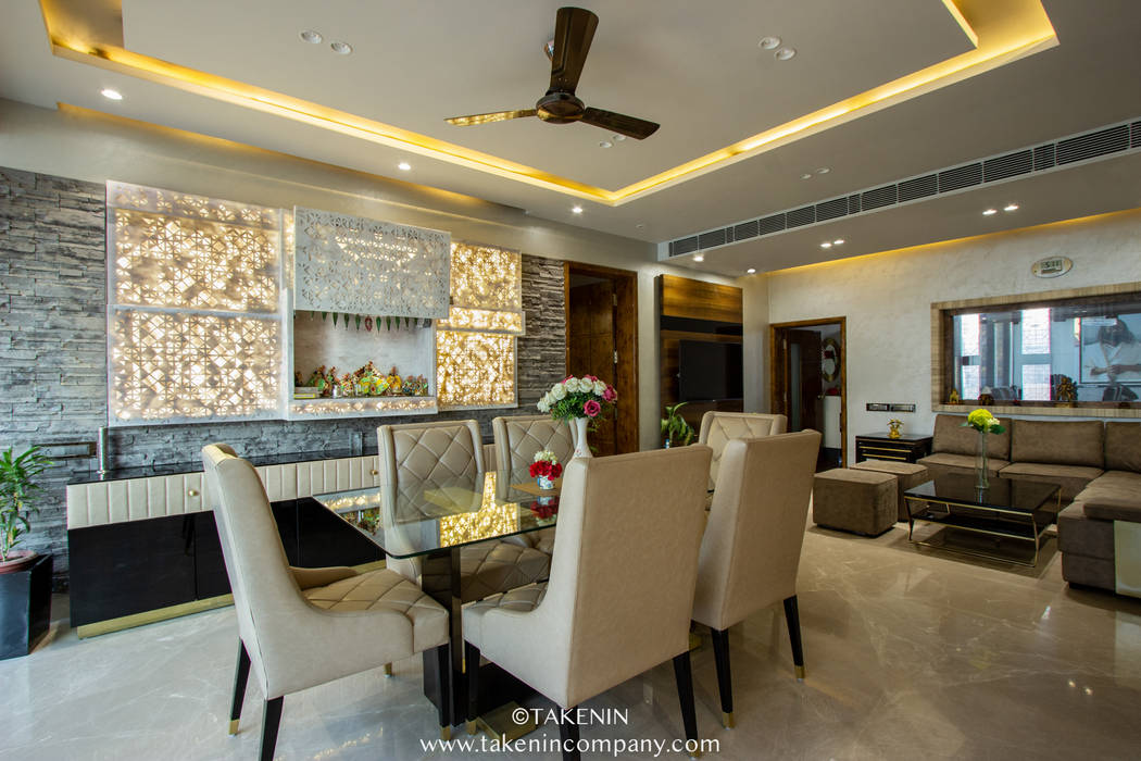 Rewari Residence, TakenIn TakenIn Modern dining room