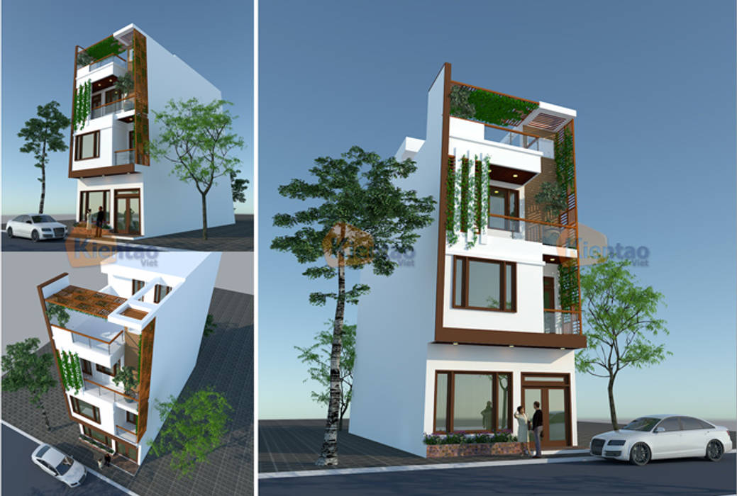 Thiết kế nhà phố 4 tầng tại Lê Trọng Tấn – HN – NP138, CÔNG TY CỔ PHẦN XD&TM KIẾN TẠO VIỆT CÔNG TY CỔ PHẦN XD&TM KIẾN TẠO VIỆT Estancias