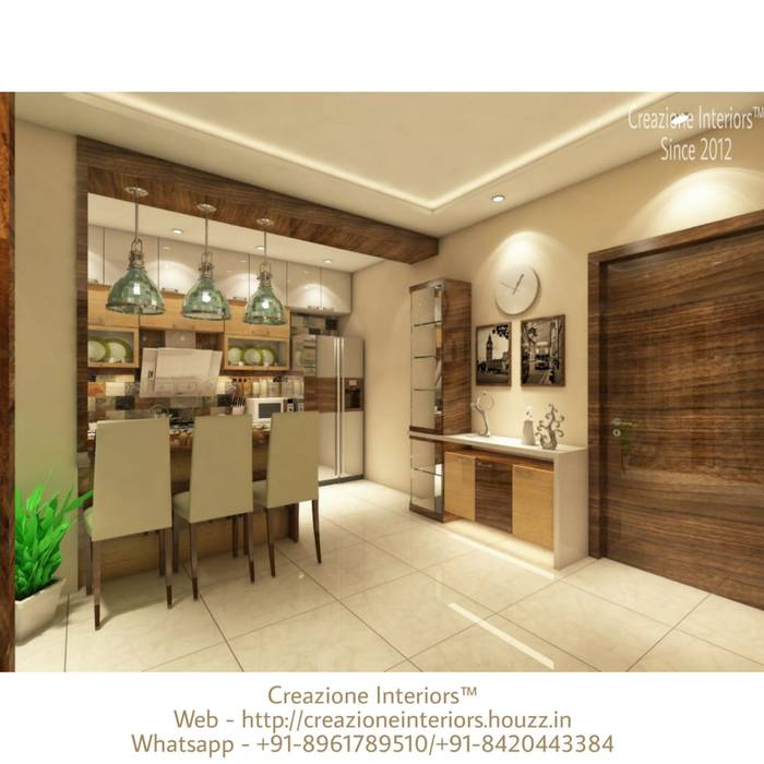 2 BHK Flat Design At Diamond Residency Kolkata, Creazione Interiors Creazione Interiors