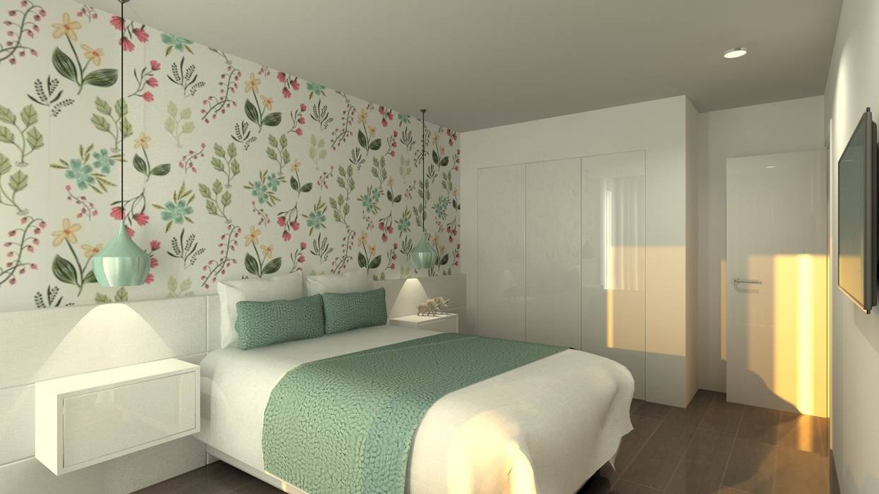 Remodelação de apartamento - centro histórico de braga qotda design quartos modernos branco | homify