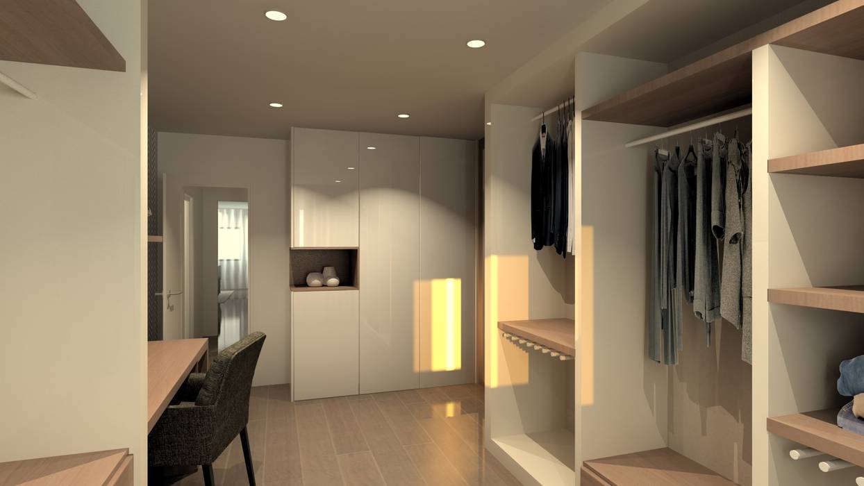 Qotda Design モダンデザインの ドレッシングルーム 木目調 Homify