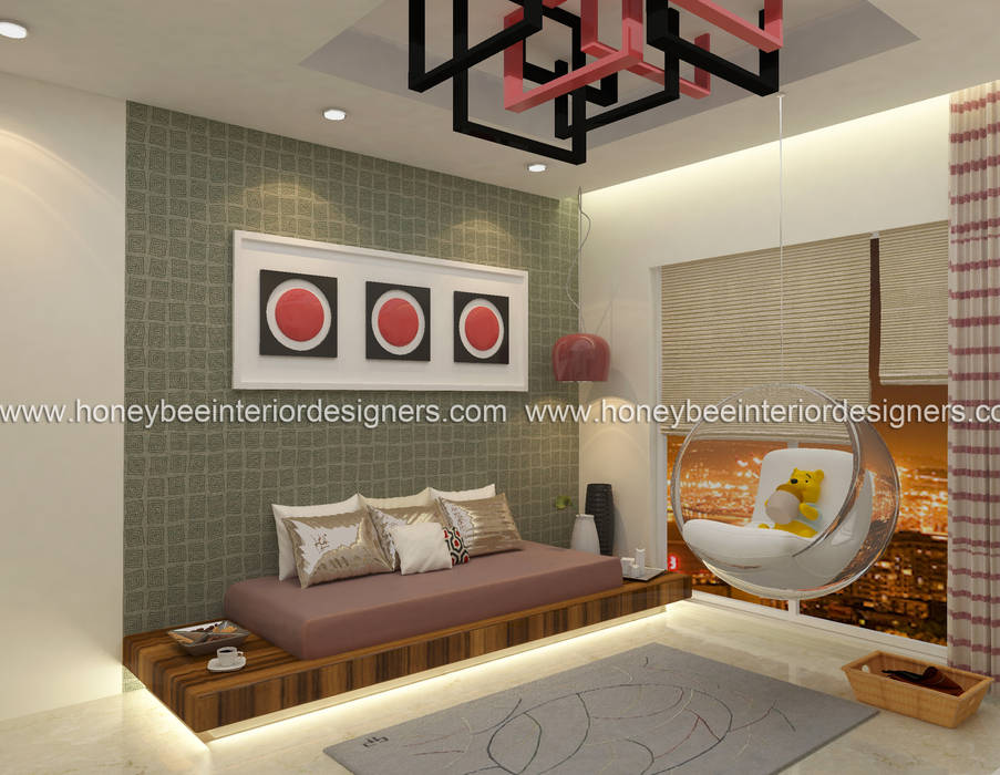 Apartment Design in a Traditional style, Honeybee Interior Designers Honeybee Interior Designers Phòng học/văn phòng phong cách chiết trung