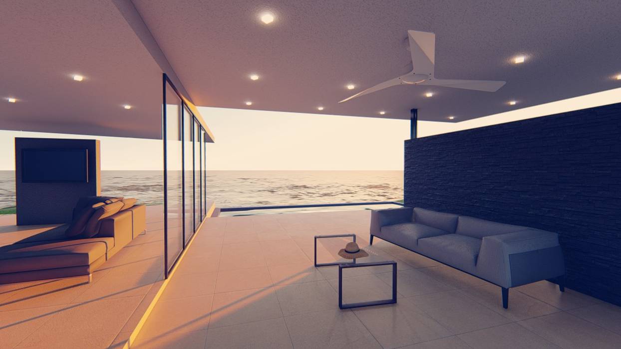 Outdoor Living Tiaan Botha Architecture & Associates Modern living room
