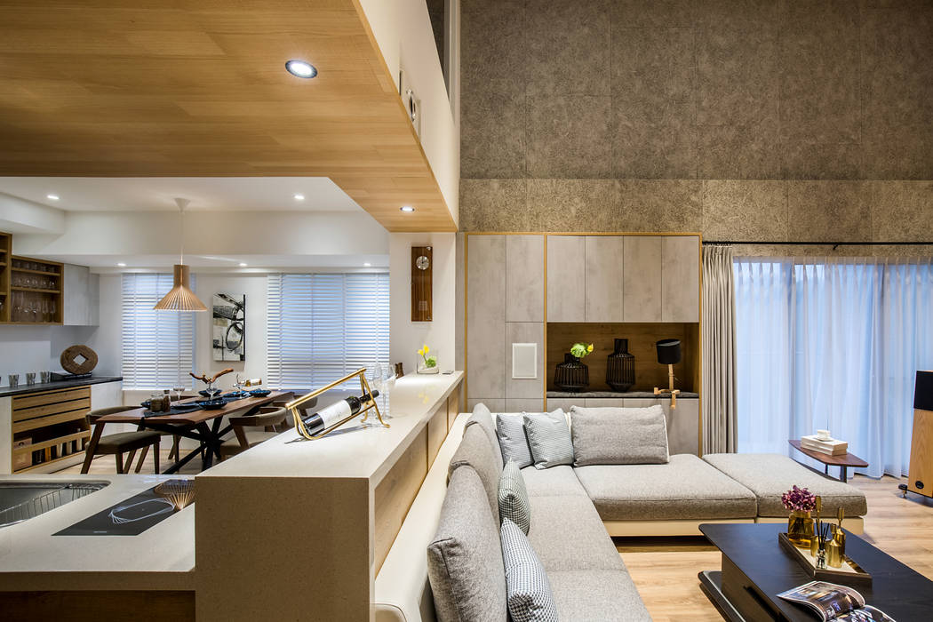 吧台 解構室內設計 Asian style dining room Natural Fibre Beige Dressers & sideboards