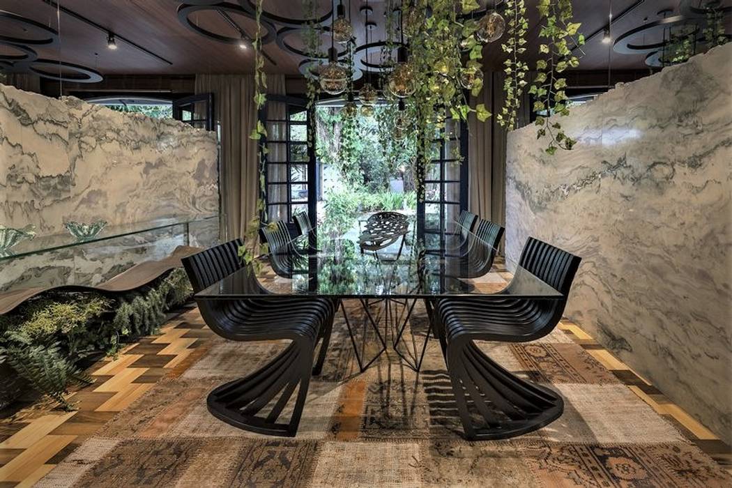 "Sala Viva" Casa Cor SC 2018, ANNA MAYA ARQUITETURA E ARTE ANNA MAYA ARQUITETURA E ARTE Modern dining room