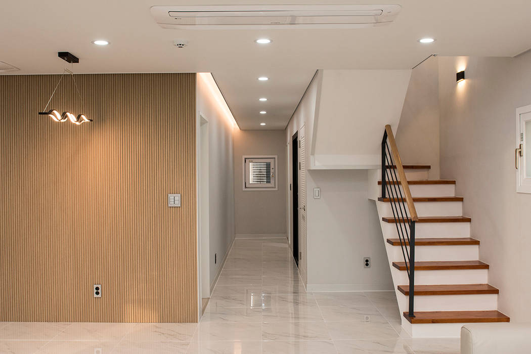 시흥시 배곧(정왕동 2450) 상가주택, AAG architecten AAG architecten Modern living room Wood-Plastic Composite