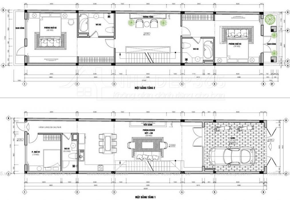 Thiết Kế Nhà Phố 4 Tầng Diện Tích 5,1×22m Phong Cách Tân Cổ Điển Tại Hưng Yên, THIẾT KẾ NHÀ ĐẸP 365 THIẾT KẾ NHÀ ĐẸP 365 상업공간 호텔