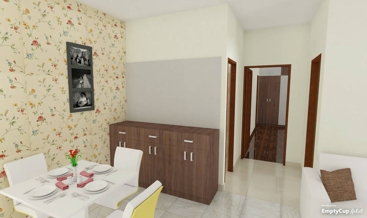 three bhk apartment in bangalore, SSDecor SSDecor غرفة السفرة خشب معالج Transparent